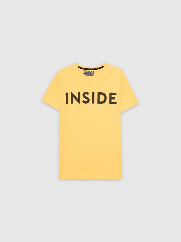  INSIDE basic T-shirt ochre front view