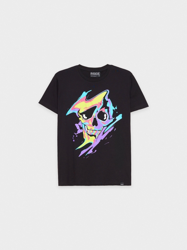  Diluted skull t-shirt black front view