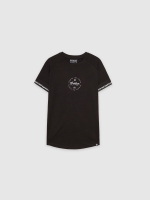 %Pto% Camiseta raglán detalle texto negro vista frontal