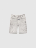 %Pto% Bermudas denim skinny gris gris vista frontal