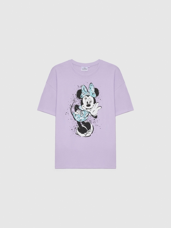  T-shirt oversize da Minnie Mouse lilás vista frontal