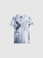 %Pto% T-shirt com contraste de texturas branco vista frontal
