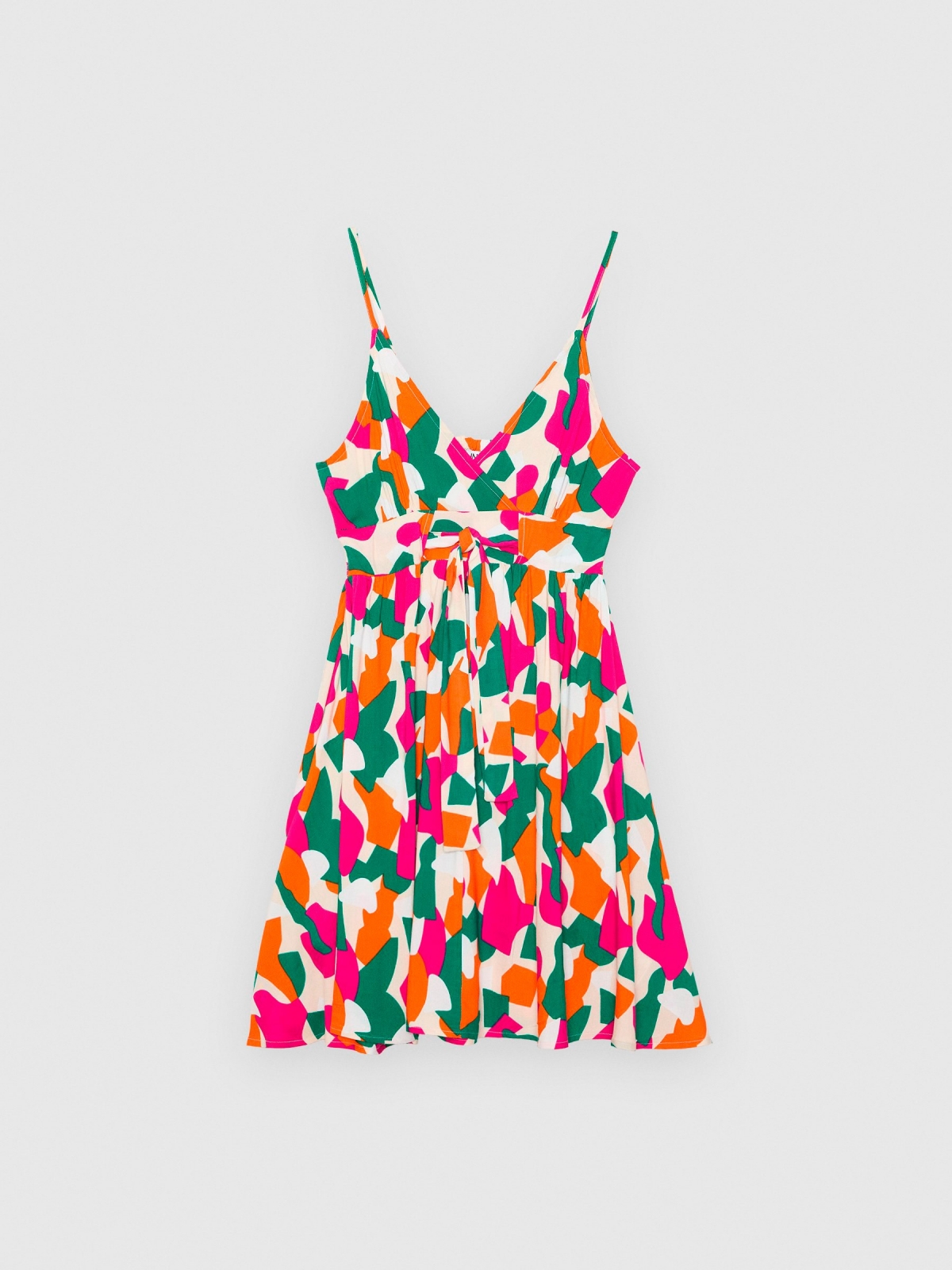  Stain print sundress multicolor front view