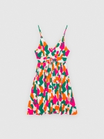 %Pto% Stain print sundress multicolor front view