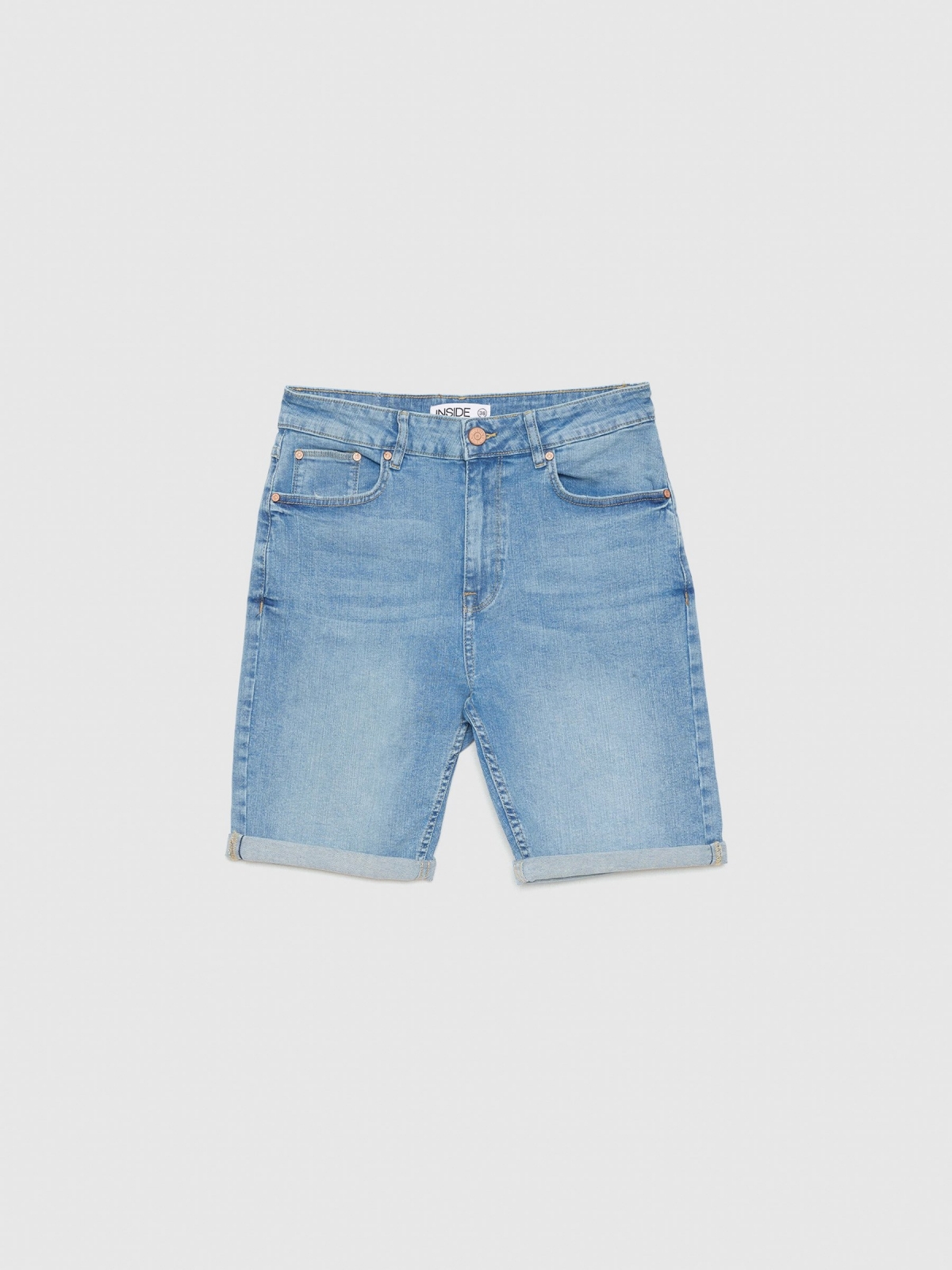  Denim slim bermudas blue front view