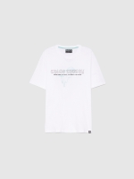 %Pto% T-shirt com esfera linea branco vista frontal