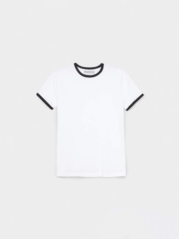  Basic T-shirt contrasts white front view