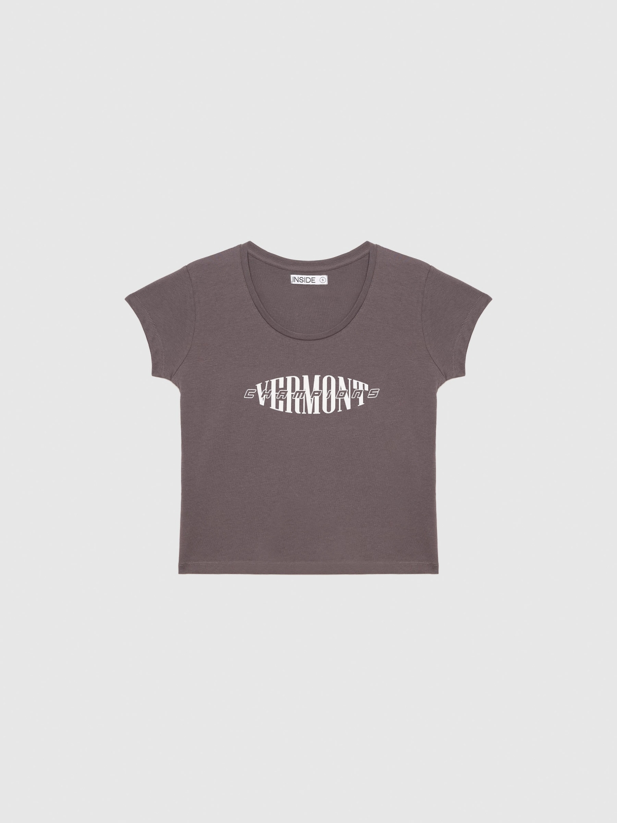 T-shirt crop Vermont malva vista traseira