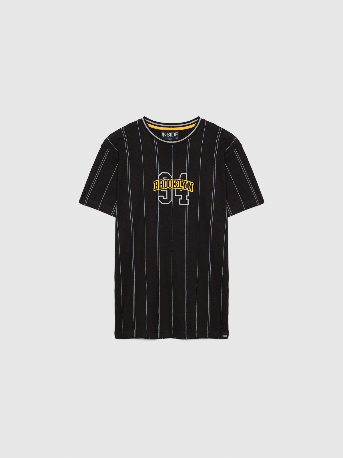  T-shirt de basebol preto vista frontal