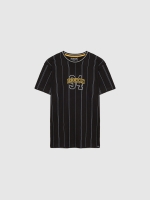 %Pto% Camiseta beisbolera negro vista frontal