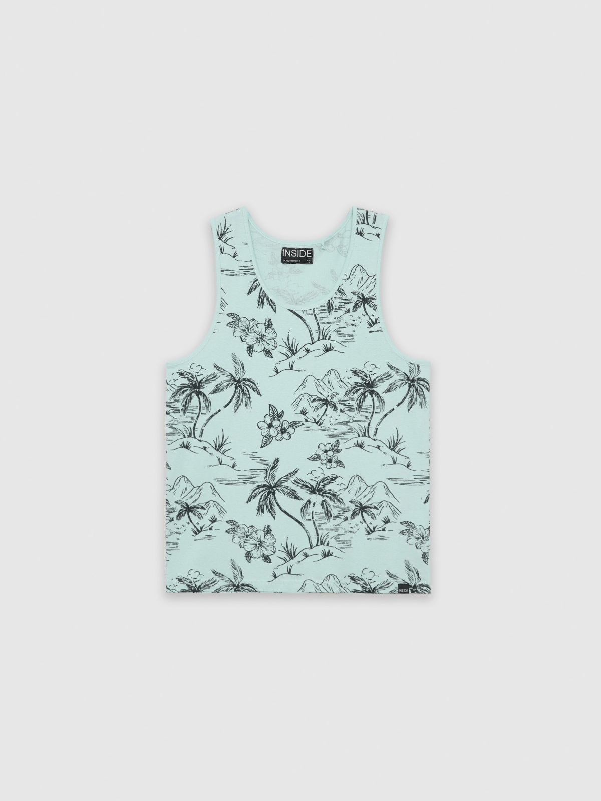  Hawaiian tank top green front view