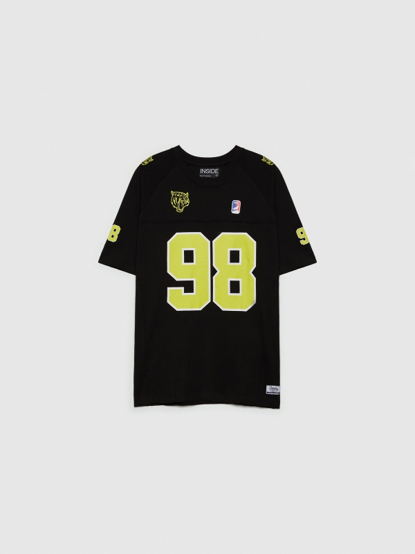  Sports number T-shirt black front view