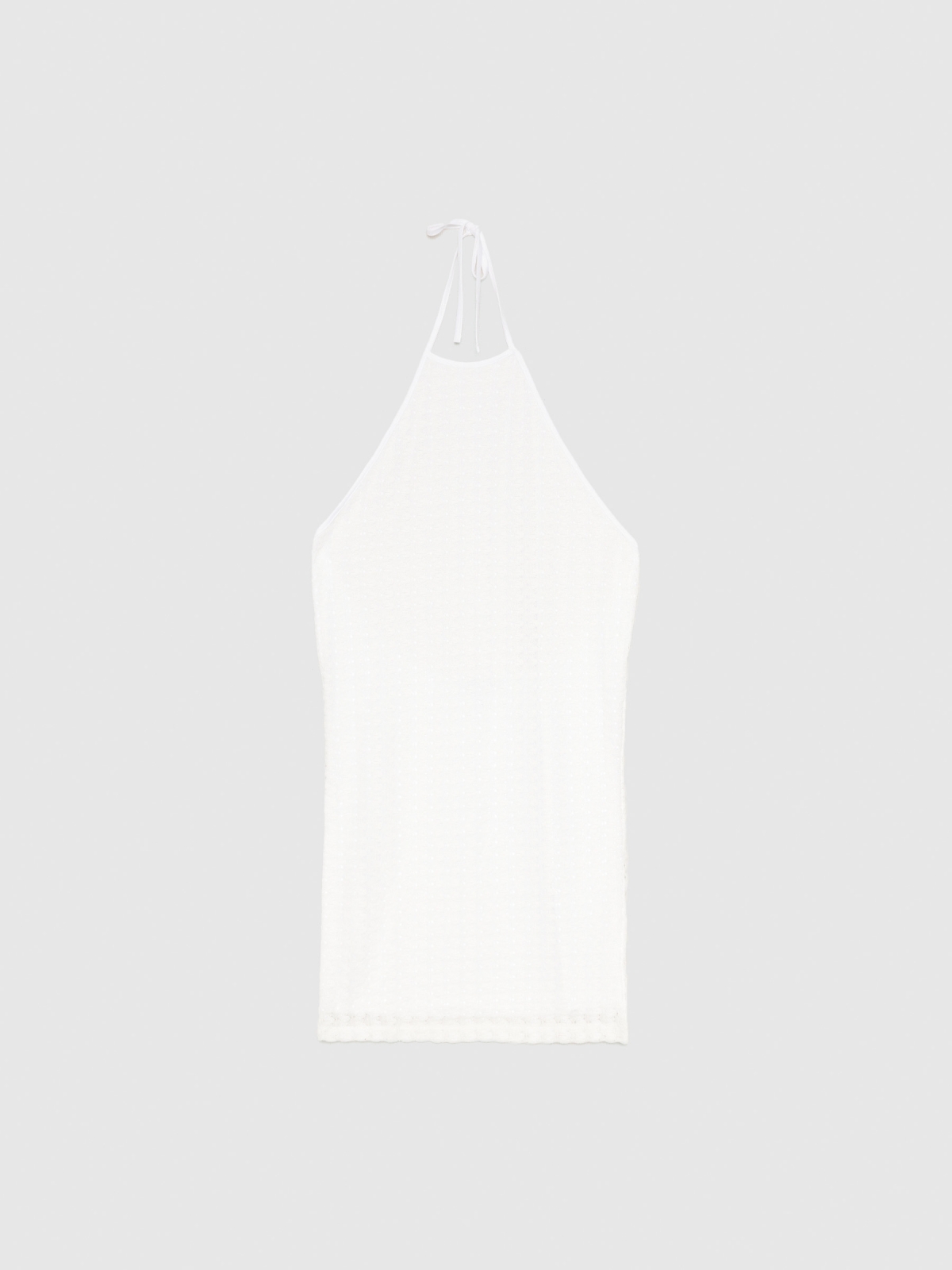  Vestido mini halter a céu aberto off white vista frontal