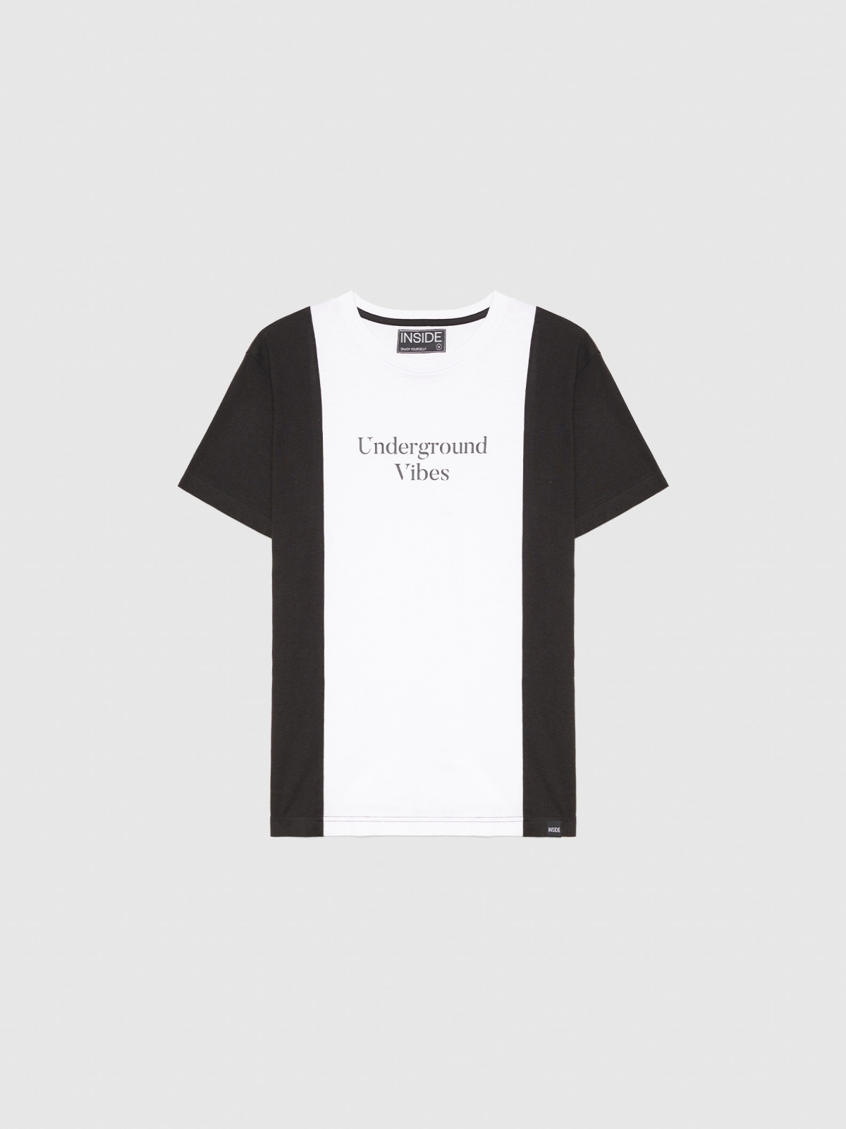  Minimalist colour block t-shirt black front view