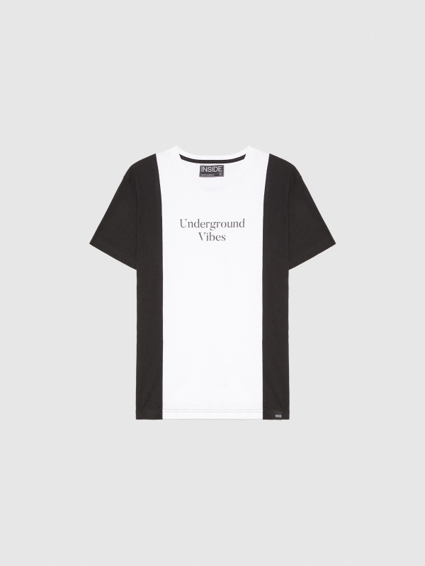  Minimalist colour block t-shirt black front view