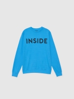%Pto% Sudadera sin capucha INSIDE azul vista frontal