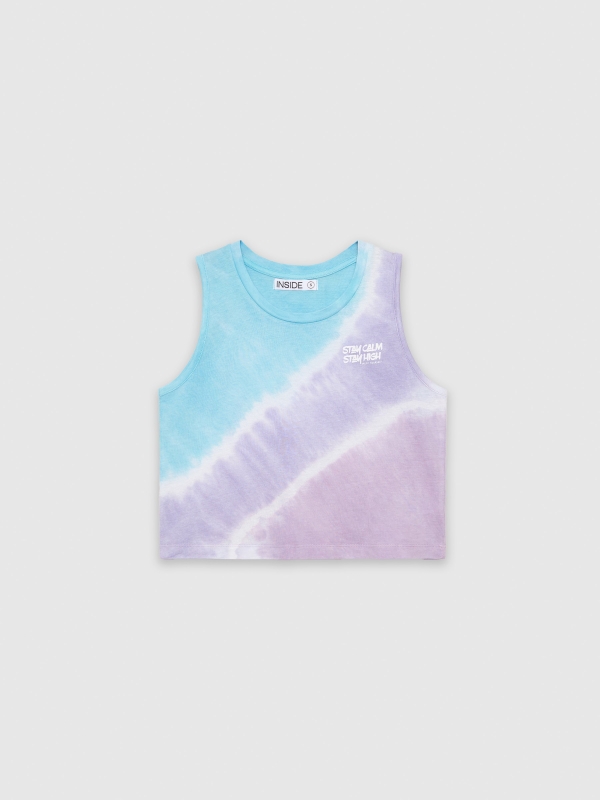  Tie dye sleeveless t-shirt multicolor front view