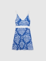 %Pto% Vestido vuelo estampado azul vista frontal