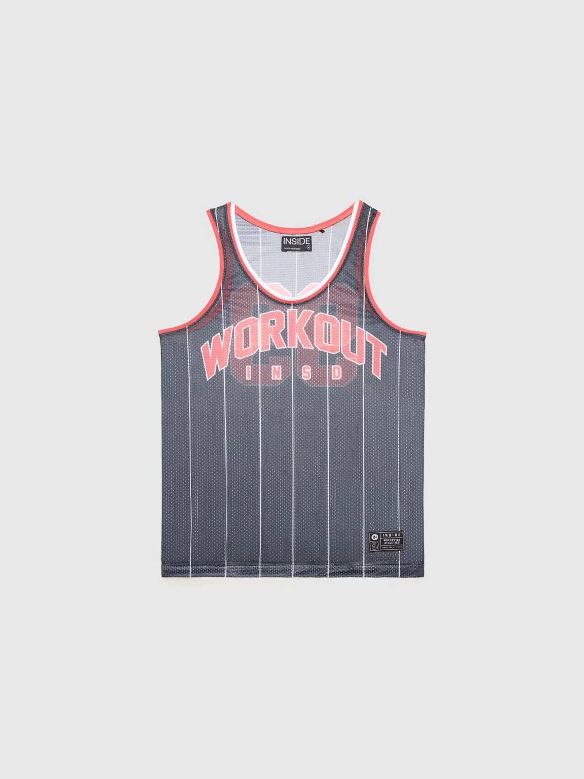  Camiseta baloncesto rayas negro vista frontal