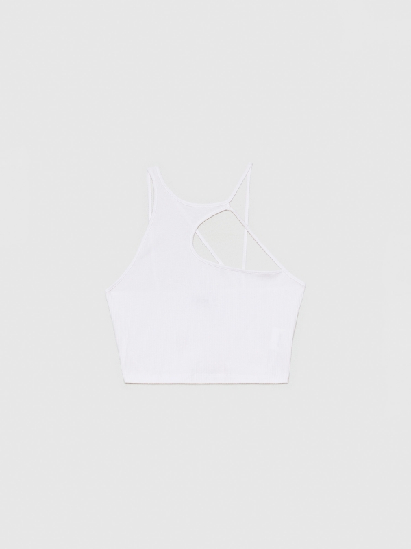  Asymmetric straps top white front view