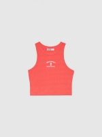 %Pto% Top halter bordado rojo vista frontal