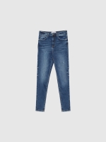 %Pto% Jeans skinny de cintura alta desgaste azul escuro vista frontal