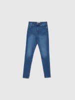 %Pto% High rise skinny jeans blue front view