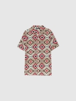 %Pto% Ethnic allover shirt beige front view