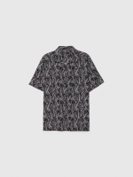 %Pto% Black and white leaf shirt black front view