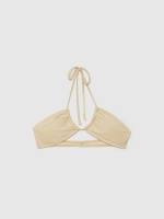 %Pto% Multi-position bikini top ochre front view