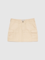 %Pto% Mini cargo skirt taupe front view