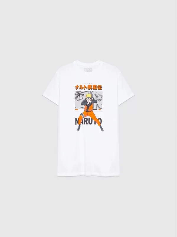 Camiseta Naruto blanco vista frontal