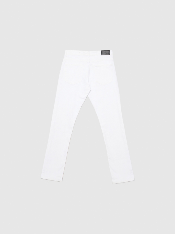  Plain coloured jeans white front view