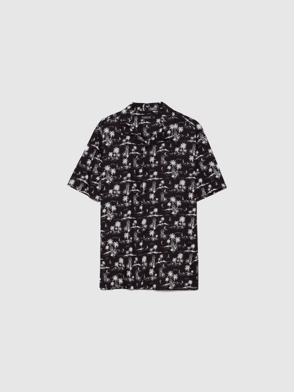  Hawaiian shirt black front view