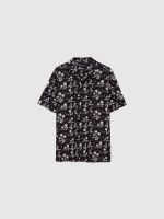 %Pto% Camisa hawaiana negro vista frontal