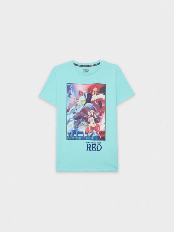  One Piece Film T-Shirt light blue front view