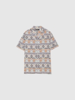 %Pto% Camisa étnica branco vista frontal