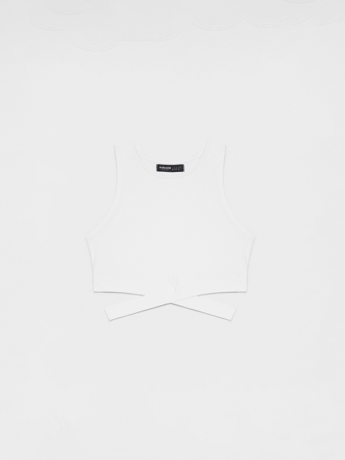  Cropped top crossover elastic white front view