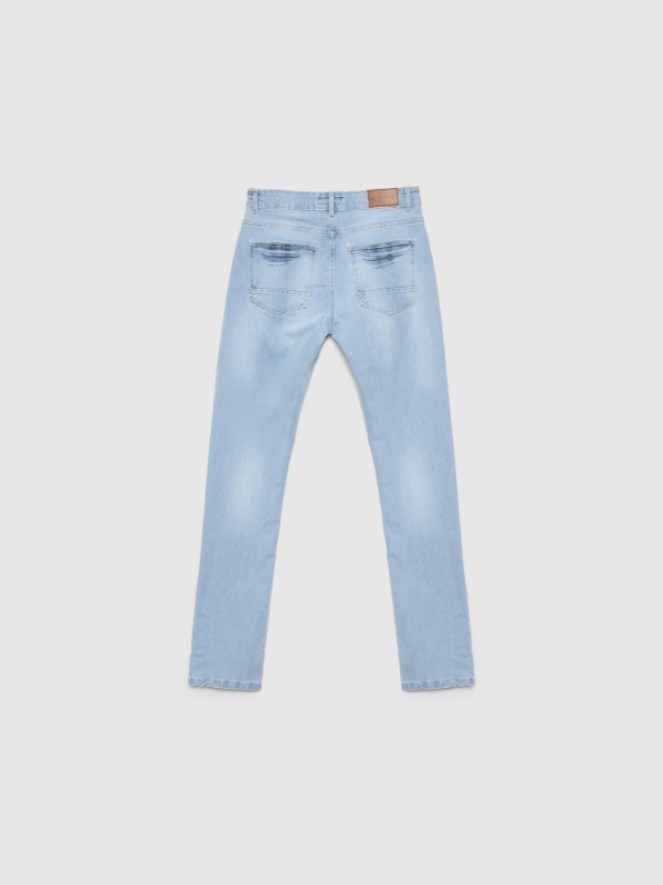 Basic light blue jeans blue back view