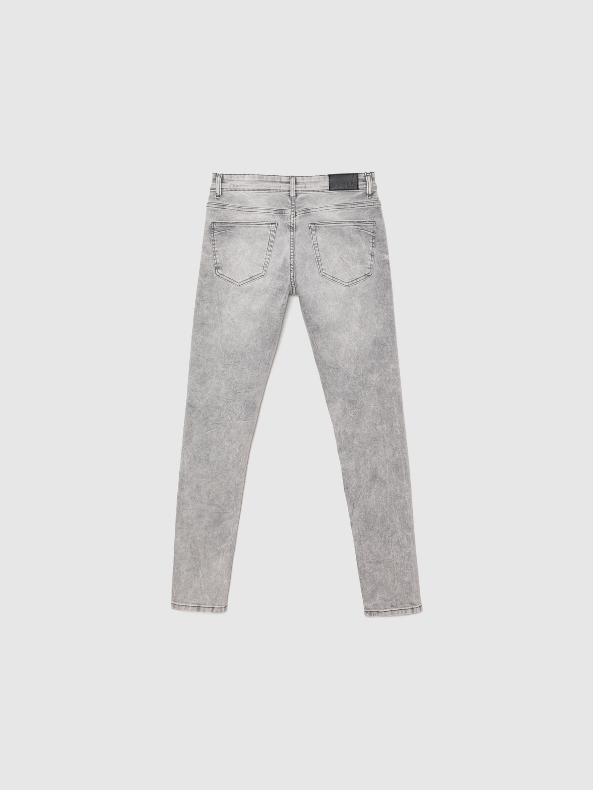 Jeans super slim gris gris vista trasera