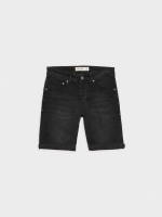 %Pto% Bermuda denim básica negra negro vista frontal