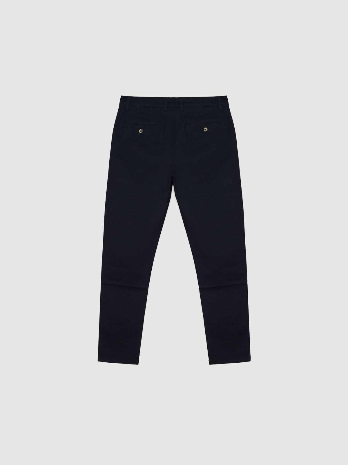 Chino gabardine trousers blue back view