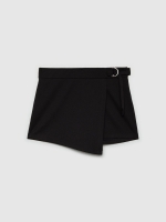 %Pto% Falda pantalón hebilla metálica negro vista frontal