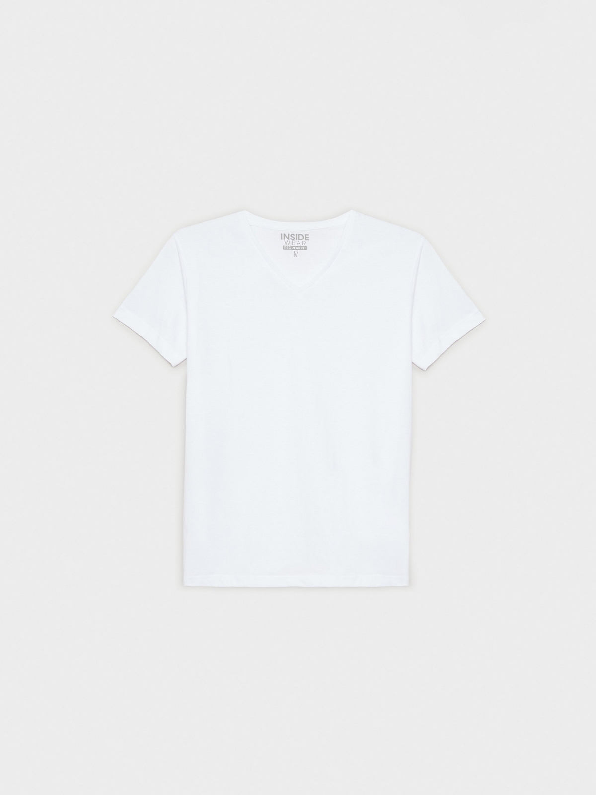  Basic V-neck T-shirt white front view