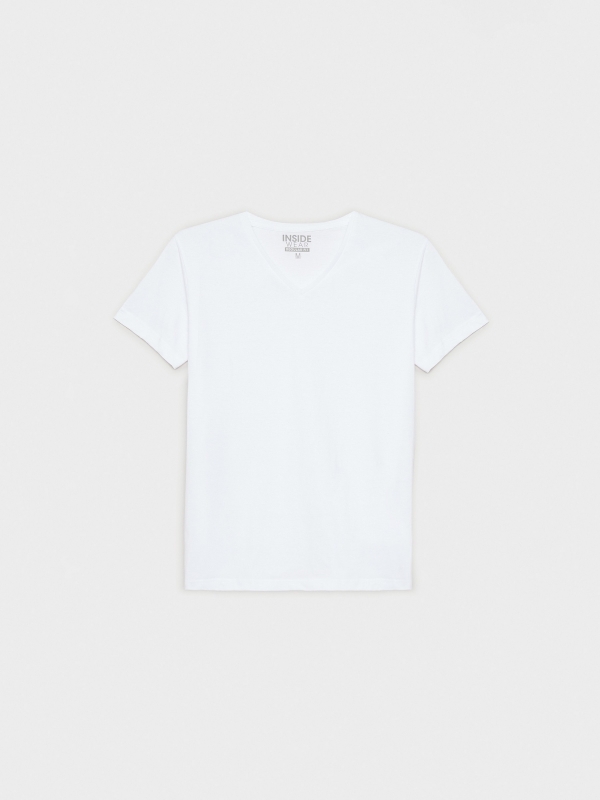  Basic V-neck T-shirt white front view