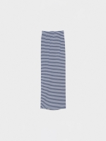 %Pto% Long striped skirt navy front view