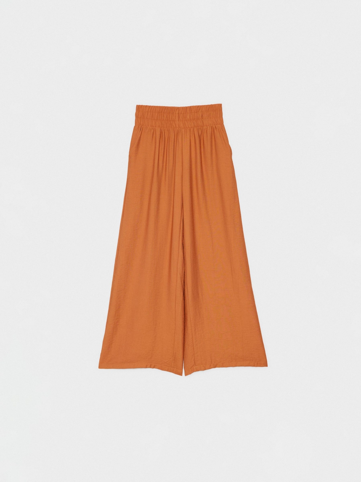  Flowy wide-leg pants dark brown front view