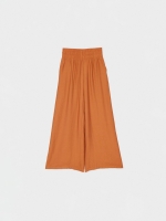%Pto% Flowy wide-leg pants dark brown front view