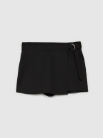 %Pto% Skort with metal buckle black front view