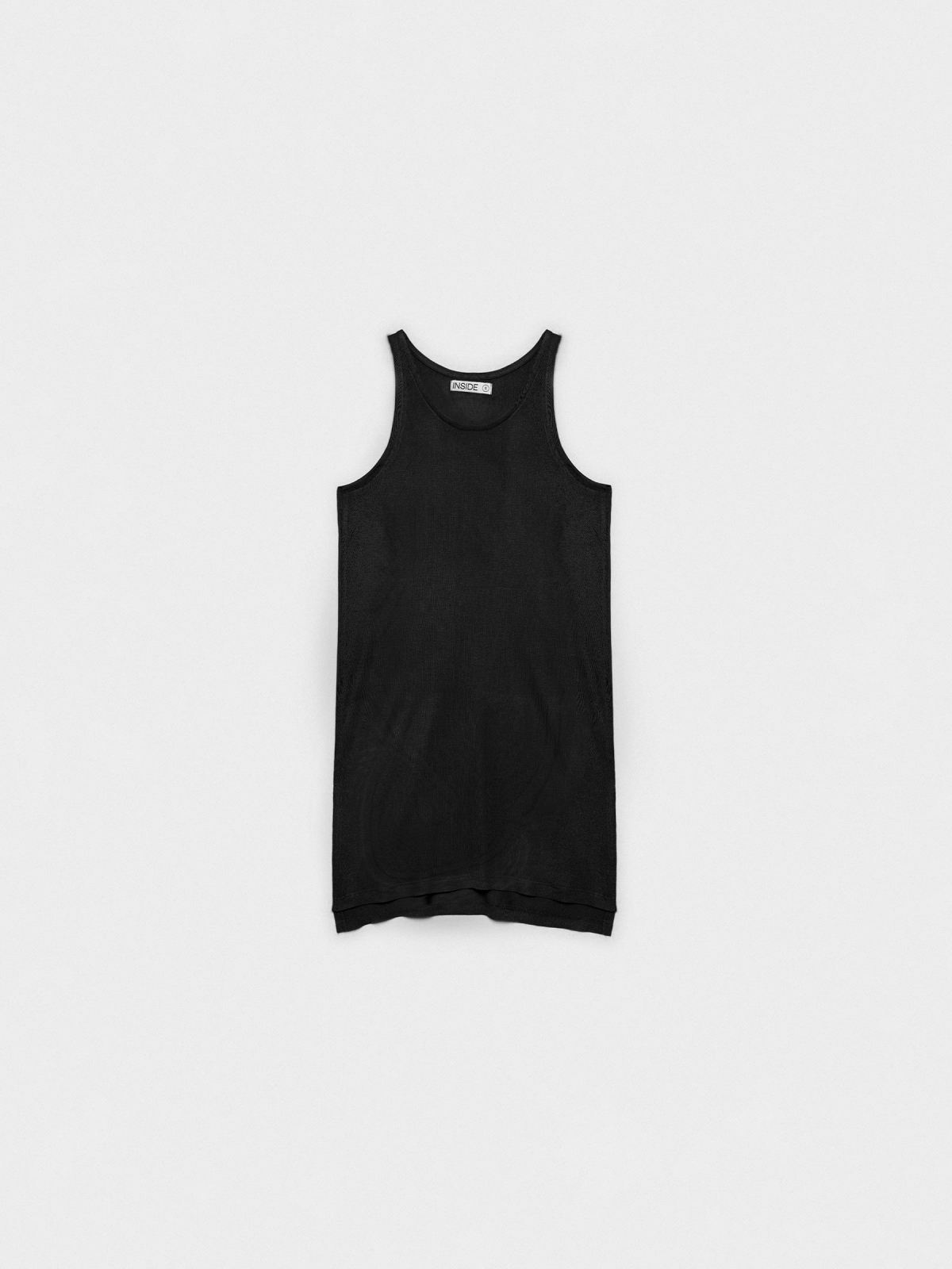  Long t-shirt with side slits black front view